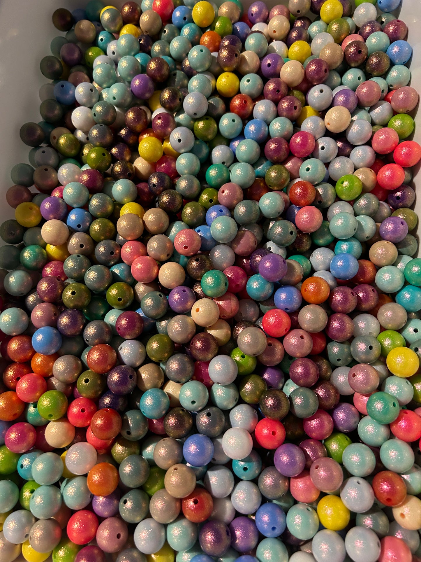 15mm Pearlescent Beads (Mix of 50)