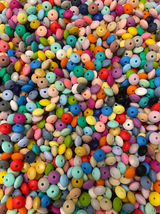 12mm Lentil Beads (Mix of 100)