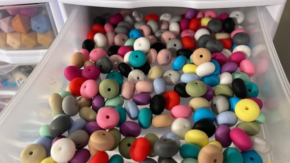 14mm Abacus Silicone Beads (Mix of 10)