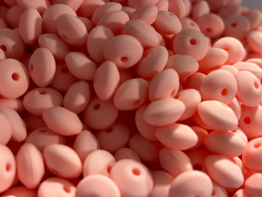 Baby Pink 12mm Solid Color Lentil Bead