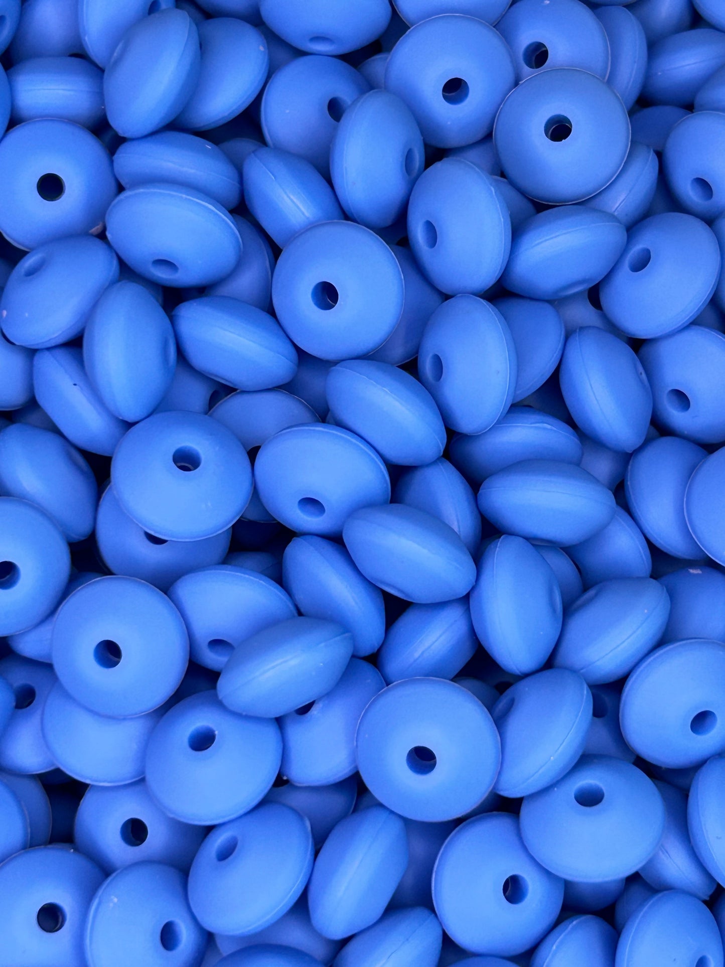 Cobalt Blue Custom 12mm Solid Color Lentil Bead