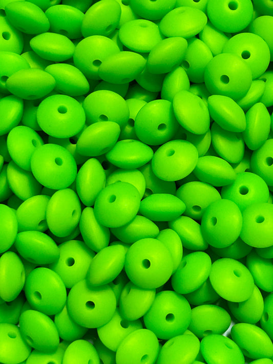 Green Apple 12mm Solid Color Lentil Bead