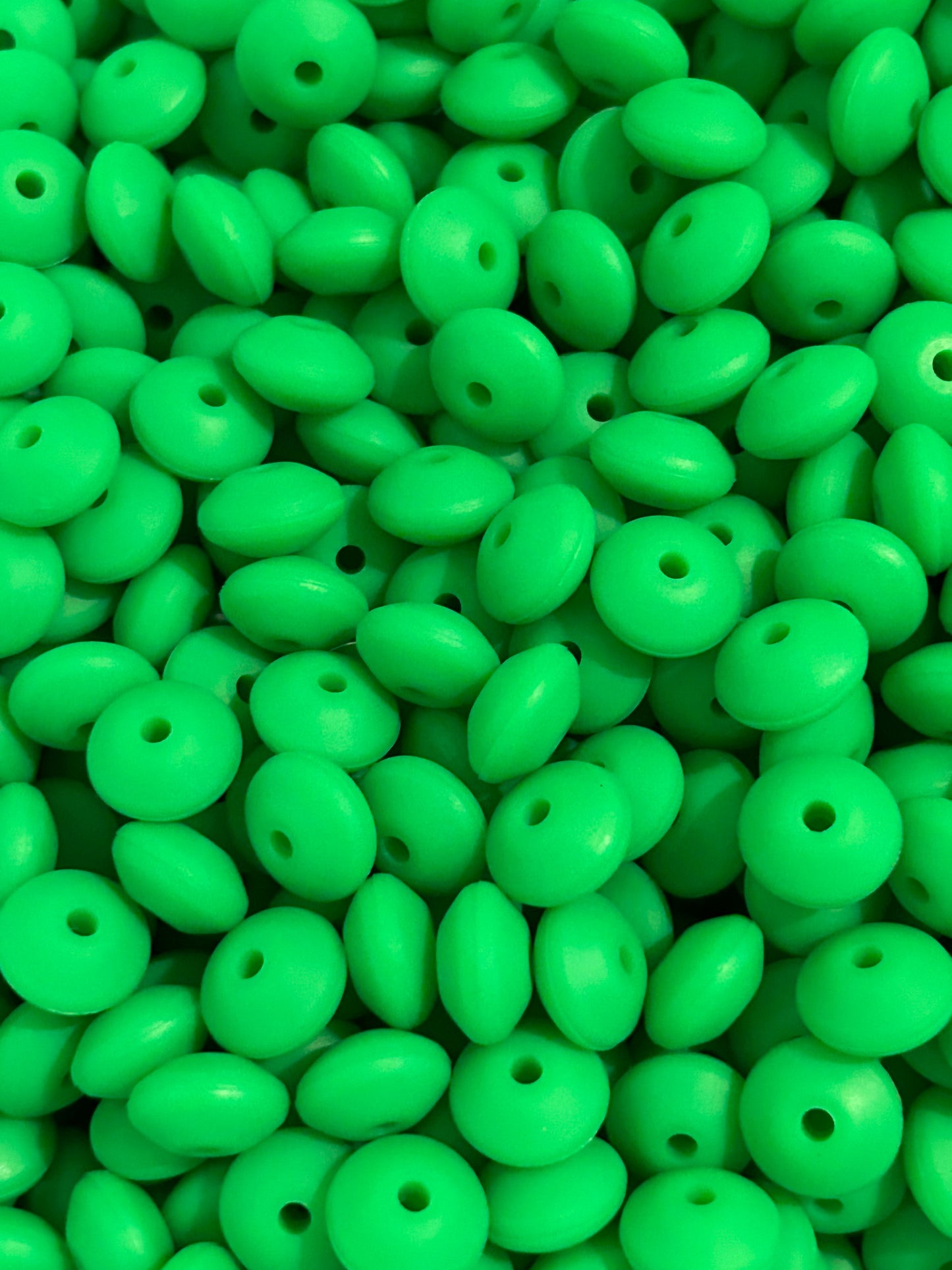 Keylime 12mm Solid Color Lentil Bead