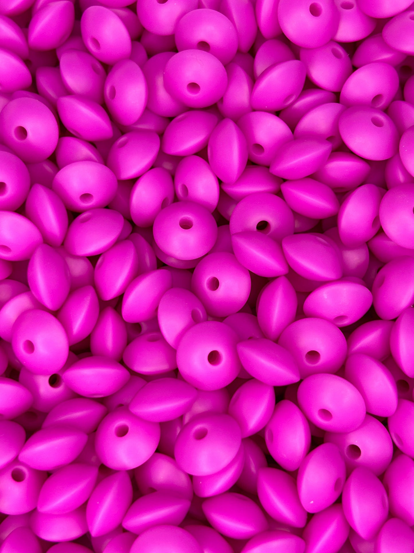 Shocking Purple Custom 12mm Solid Color Lentil Bead