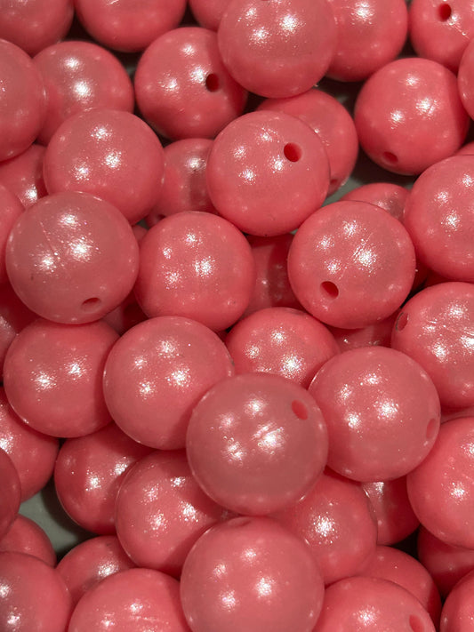 Bubblegum Pink 15mm Shimmery Bead