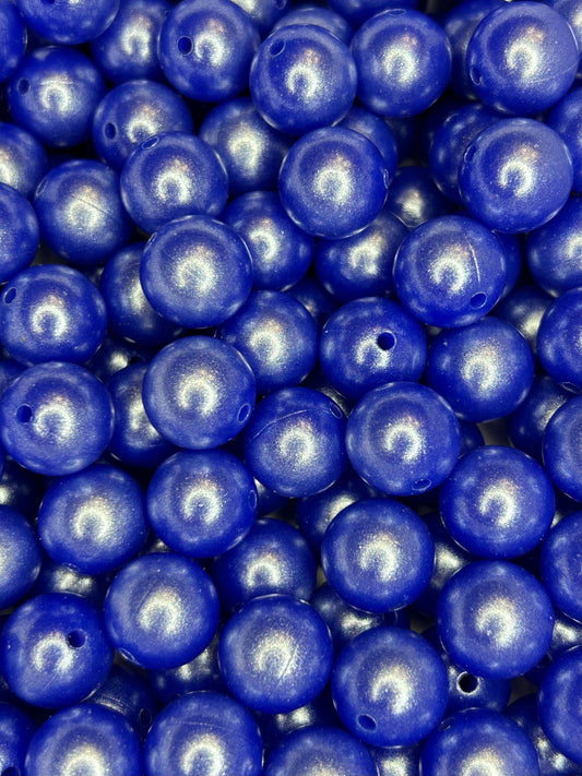 Navy Blue 15mm Shimmery Bead