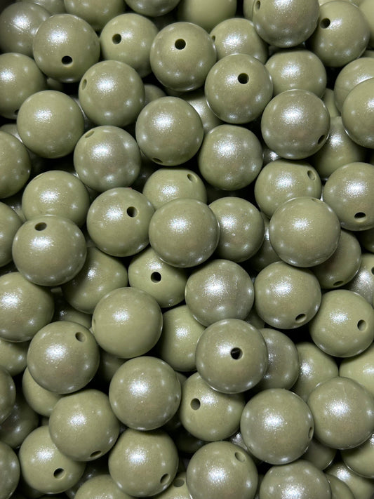 Sage 15mm Shimmery Bead